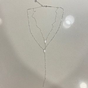 Kendra Scott Adelia Y Necklace in Bright Silver